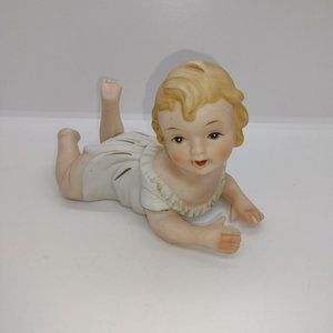 Piano Baby Bisque Porcelain figurine Vintage